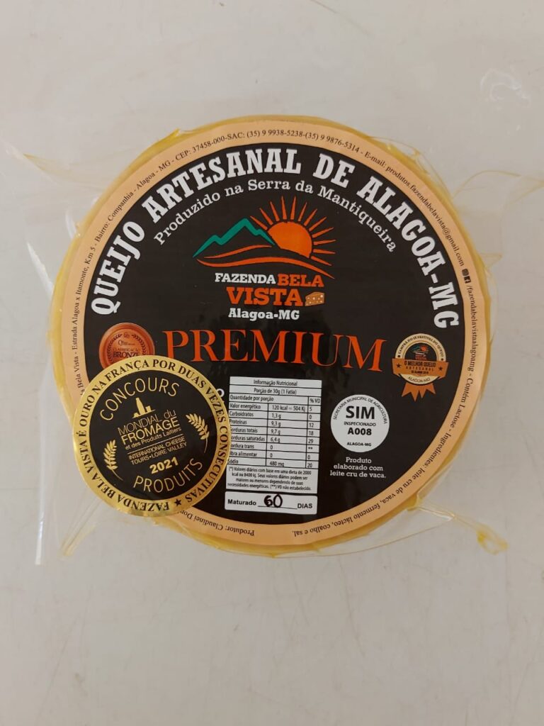 Queijo Artesanal Premium Fazenda Bela Vista 60 Dias 1kg Ouro No